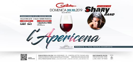 Discoteca Gilda • Aperitivo Live & Club • Domenica 20 Ottobre