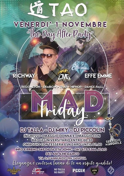 Mad Friday "The Day After Party" @TAO - Ven.01/11/19