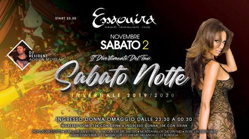 Sabato 2 Novembre: #EssaClub : Cena & Discoteca