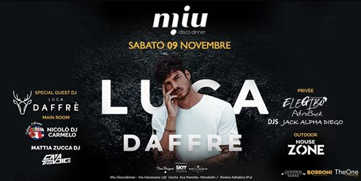 Sabato 9 Novembre ☆ Luca Daffrè Dj ☆