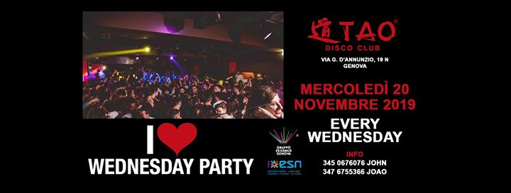 I Love Wednesday Party @TAO - mer.20/11/19