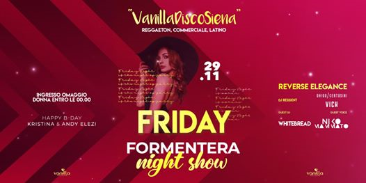 Venerdì 29 Novembre - Formentera Night Show - Reverse Elegance