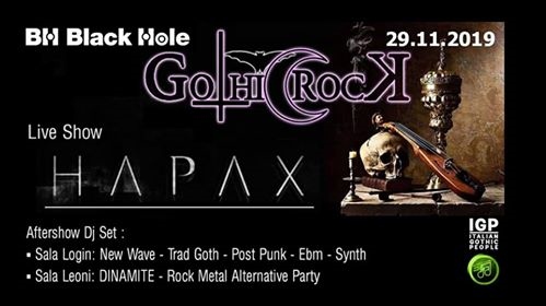 HAPAX Live + Aftershow Gothic Rock & Dinamite Rock'n'Metal