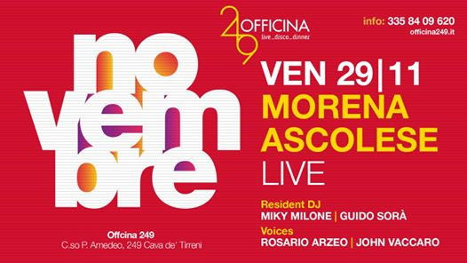 Officina249 Ven 29/11 Live Morena Ascolese-Disco-3358409620 Enzo