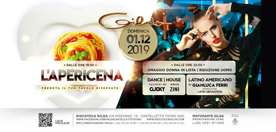 Discoteca Gilda • Aperitivo Live & Club • Domenica 01 Dicembre