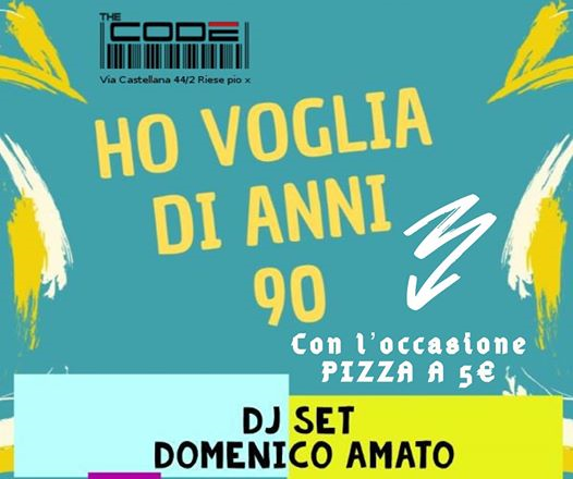 Ritorno Anni 90 Con Dj Domenico Amato