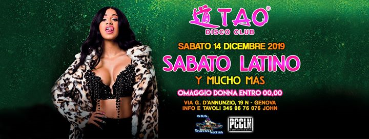☆☆ Sabato Latino Y Mucho Mas @TAO Disco Club ☆☆ sab.14/12/2019