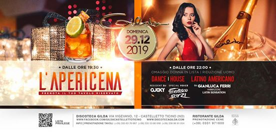 Discoteca Gilda • Aperitivo Live & Club • Domenica 29 Dicembre