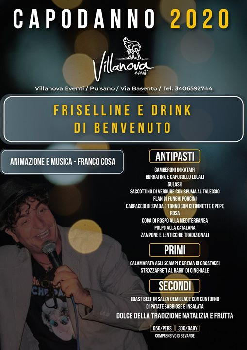 Capodanno 2020 - Cenone al Villanova + Franco Cosa Show