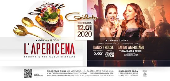 Discoteca Gilda • Aperitivo Live & Club • Domenica 12 Gennaio