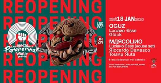 Sound Department Reopening 18.01 w/ Oguz and Marcolino