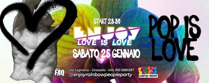 Sabato 25 Gennaio Enjoy Pop Is Love - Lgbt Night - Faq