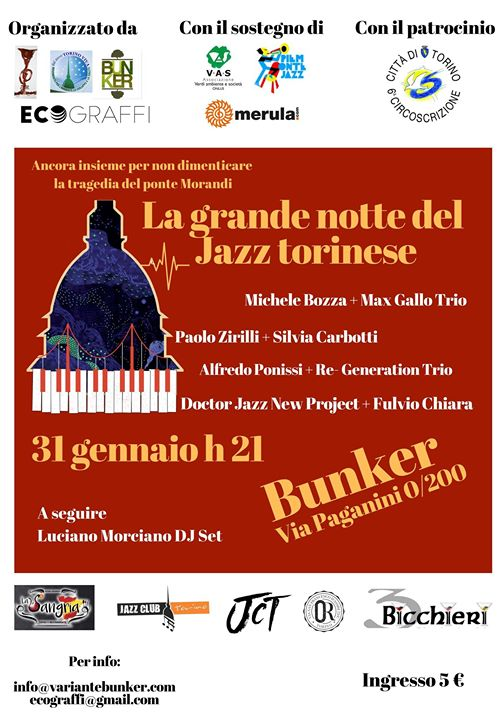 La Grande Notte del Jazz Torinese 2 al Bunker di via Paganini 0/