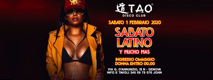 ☆☆ Sabato Latino Y Mucho Mas @TAO Disco Club ☆☆ sab.01/02/2020