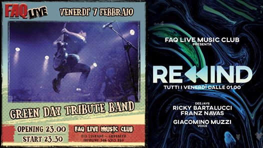 FAQsimile + Rewind // 7 Febbraio 2020 // Green Day Tribute Band