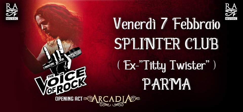 Giacomo Voli, The Voice of Rock. Arcadia + Dj Set Rock Metal