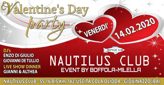 Valentine's Day Party -Nautilus Club- Cena, Live Music e Dj Set