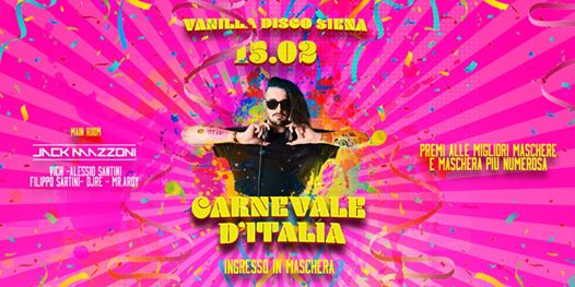 Sabato 15 Febbraio - Carnevale D'Italia - Jack Mazzoni