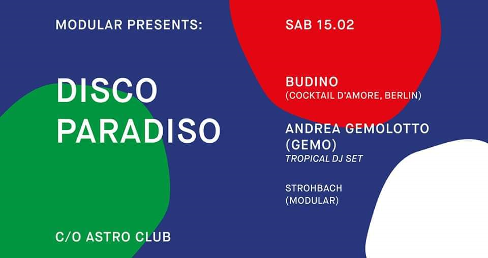 Modular presenta Disco Paradiso: Budino + Andrea Gemolotto