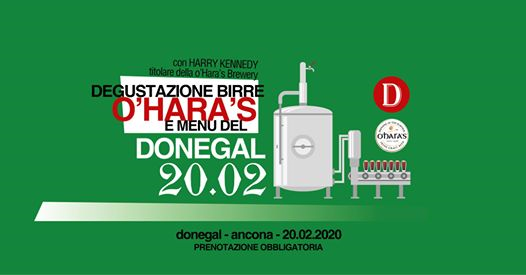 Degustazione birre O'HARA's e menu del Donegal