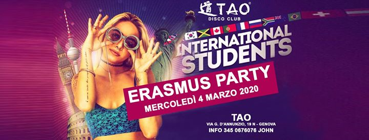 Erasmus Party @TAO - mer.04/03/2020