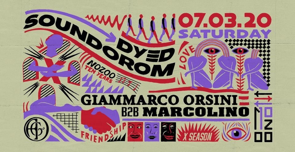 Nozoo: Dyed Soundorom, Marcolino b2b Giammarco Orsini