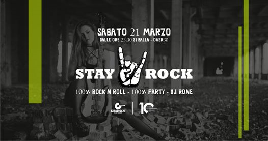 Sabato 21 Marzo Stay Rock - 100% Rock #over30 Giradischi CLUB