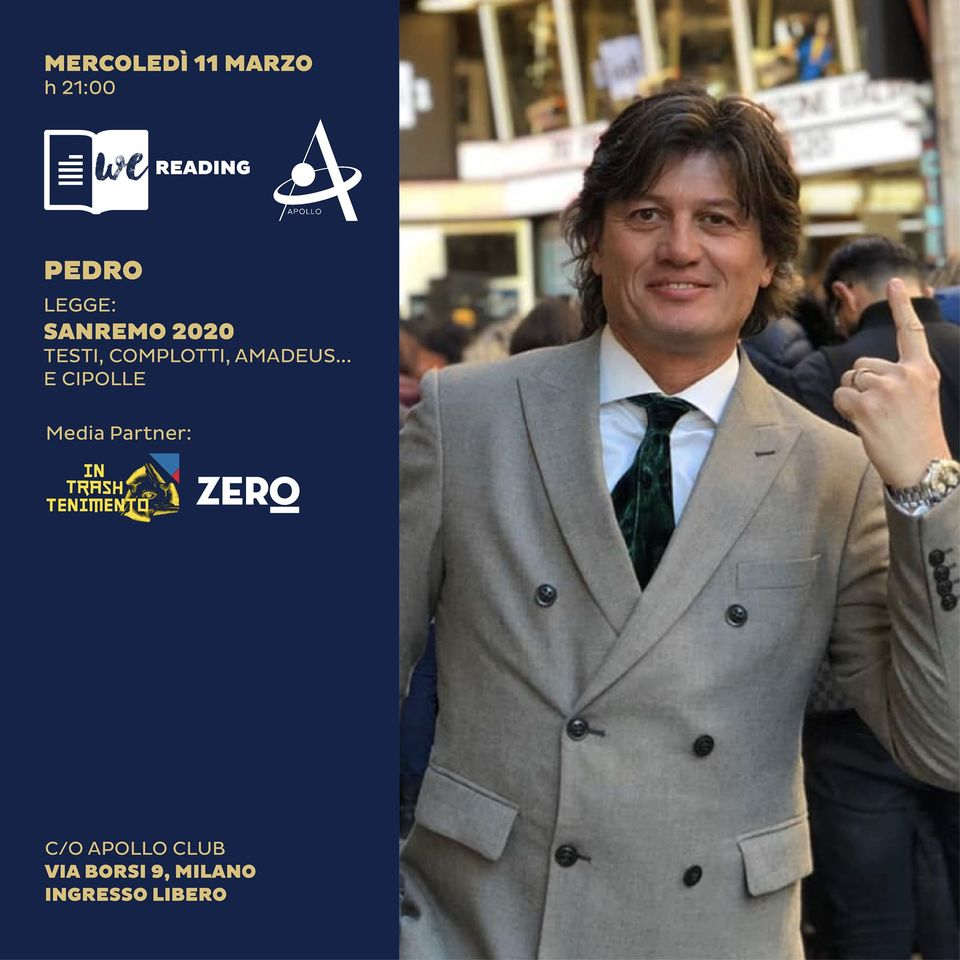 Rinviato - We Reading | Pedro legge Sanremo 2020