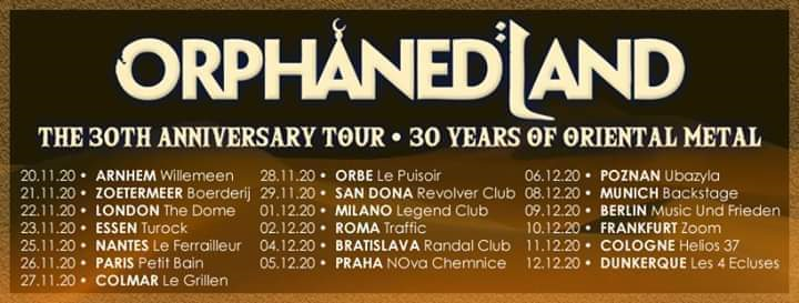 POSTICIPATO Orphaned Land(30th Anniversary Tour) Legend, Milano