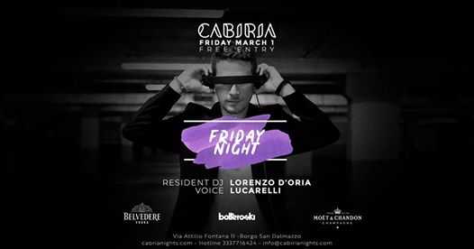 Ven 1 Mar - Friday Night Cabiria