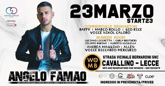 23/03 @Womb (Lecce) / Guest Angelo FAMAO [Evento Ufficiale]