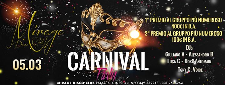 Mirage Disco Club / Carnival party . 05-03-2019