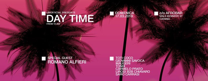 DAY TIME at Afrobar from 8 am Special Guest Romano Alfieri