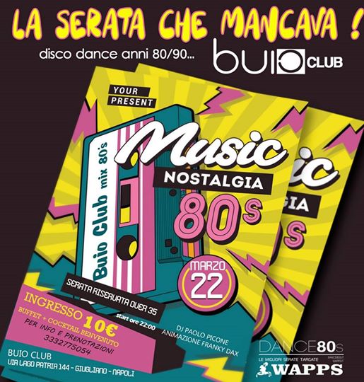 BUIO CLUB nostalgia 80/90
