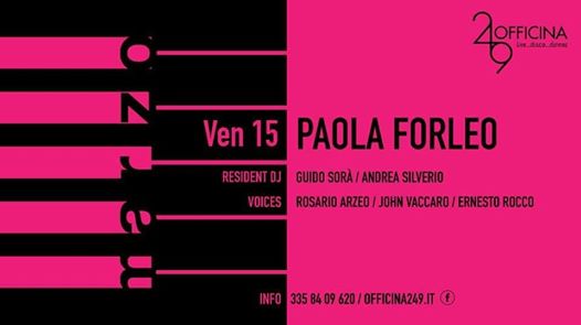Officina249 ven15- Live Paola Forleo & Disco-3358409620 Enzo
