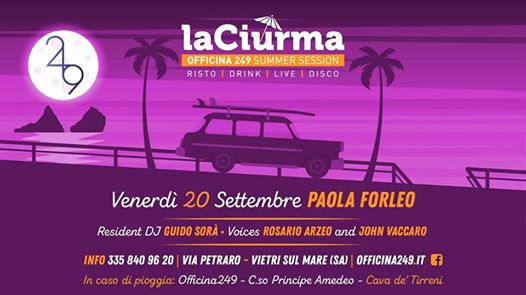 La Ciurma Ven 20-9 Live Paola Forleo & Disco-3358409620 Enzo