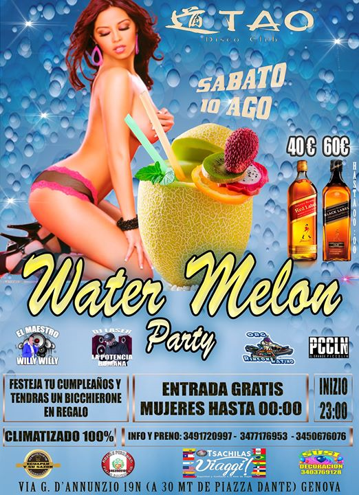 Discoteca Tao Presenta Water Melon Party Sabado 10.8.19
